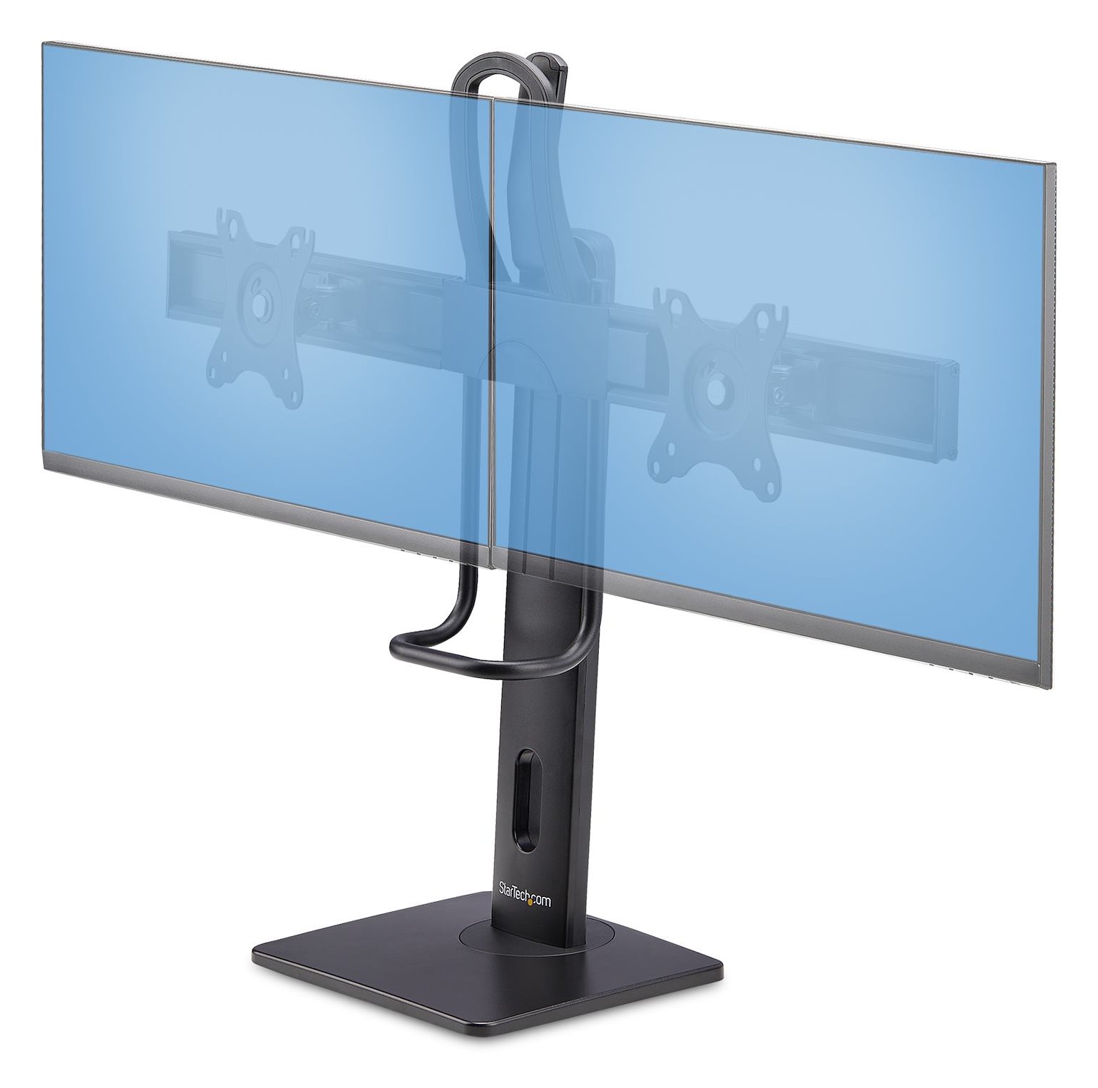 StarTech.com Crossbar Dual Monitor Desk Stand, Double 27inch Screens/VESA - Aufstellung - für 2 Monitore - Kunststoff