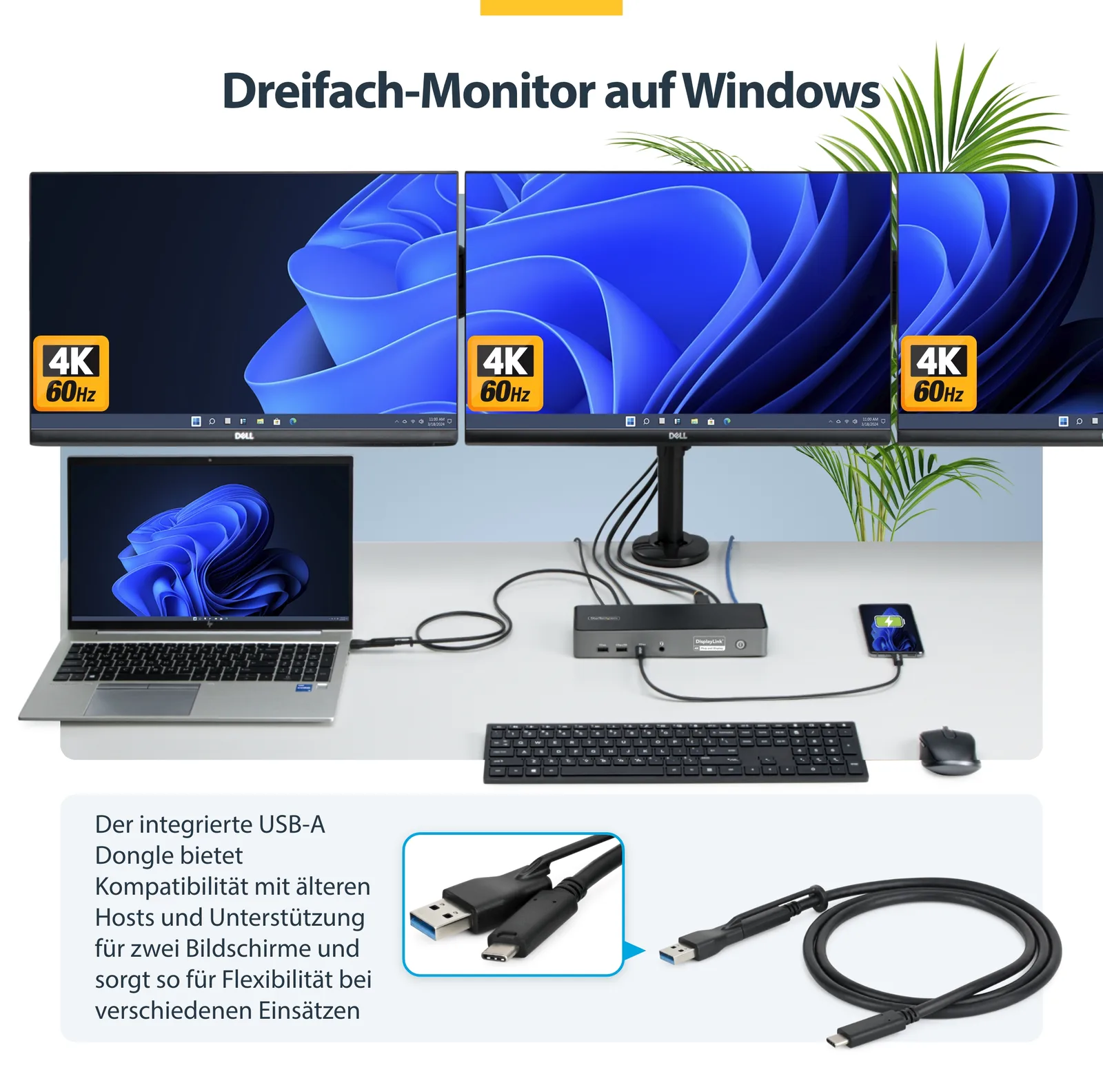 StarTech.com Dockingstation - für Laptop - USB-C, Ansicht 5