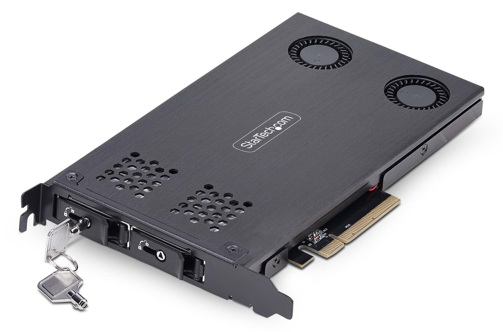 StarTech.com Dual-Bay M.2 NVMe SSD Removable Mobile Rack for PCIe x8 Slot - Schnittstellenadapter - M.2 - M.2 NVMe Card