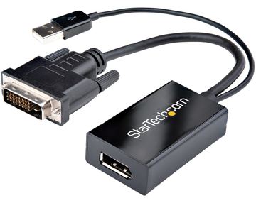 StarTech.com DVI auf DisplayPort Adapter mit USB Power - DVI-D zu DP Video Adapter - DVI zu DisplayPort Konverter von LumaTech