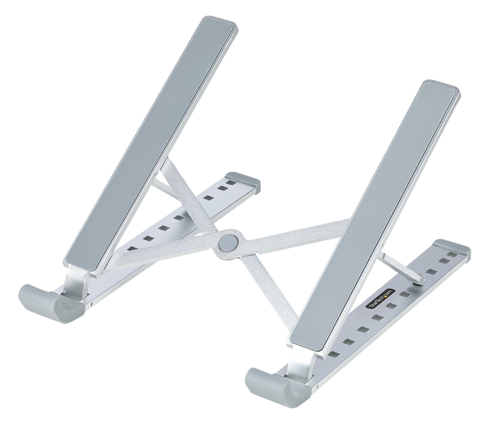 StarTech.com Foldable Laptop Riser Stand, Portable Height Adjustable Ergonomic Laptop Stand, Ventilated Aluminum Frame