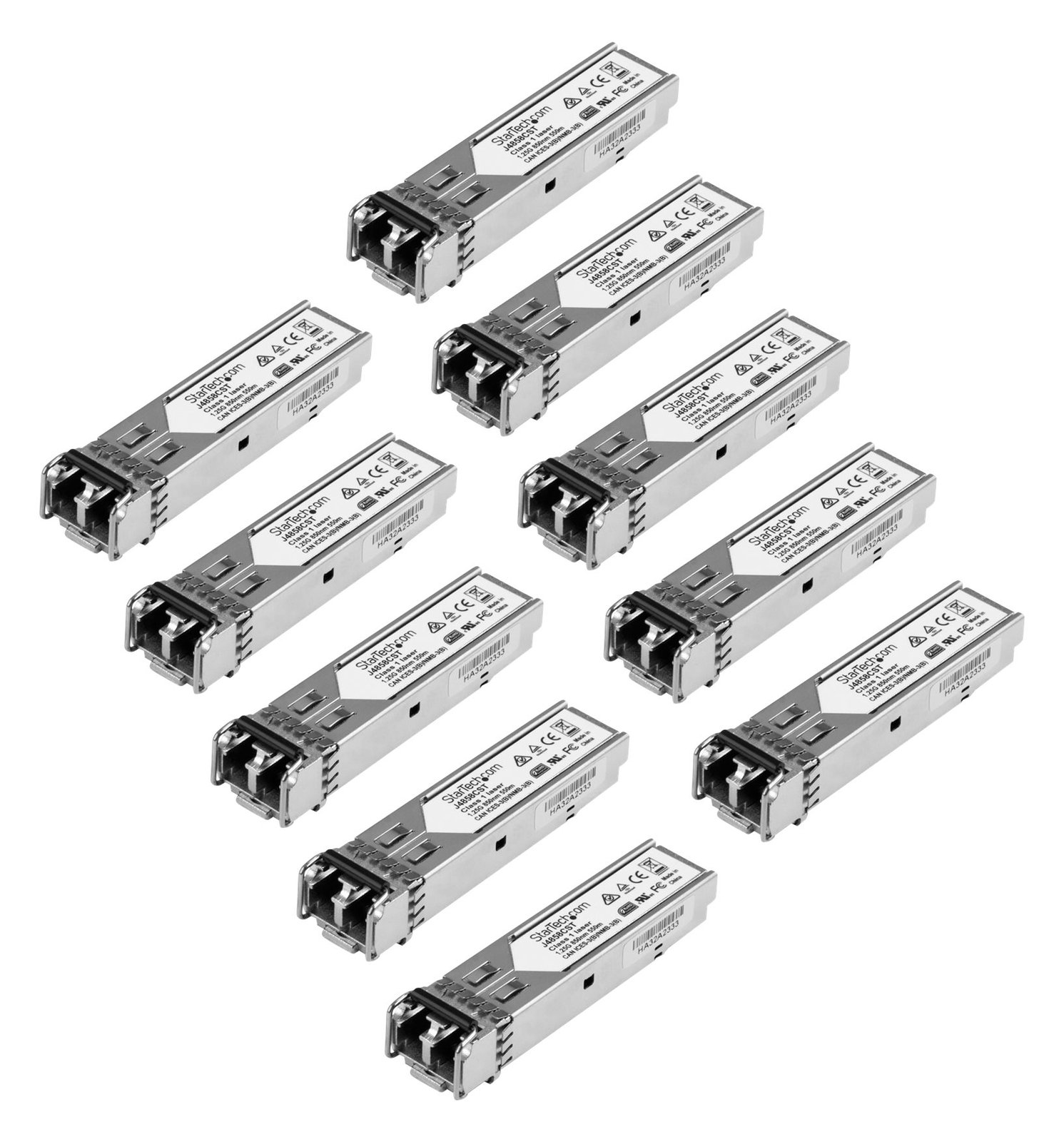 StarTech.com Gigabit LWL SFP Transceiver Modul - HP J4858C kompatibel - MM LC mit DDM - 550m - 1000Base-SX - 10er Pack