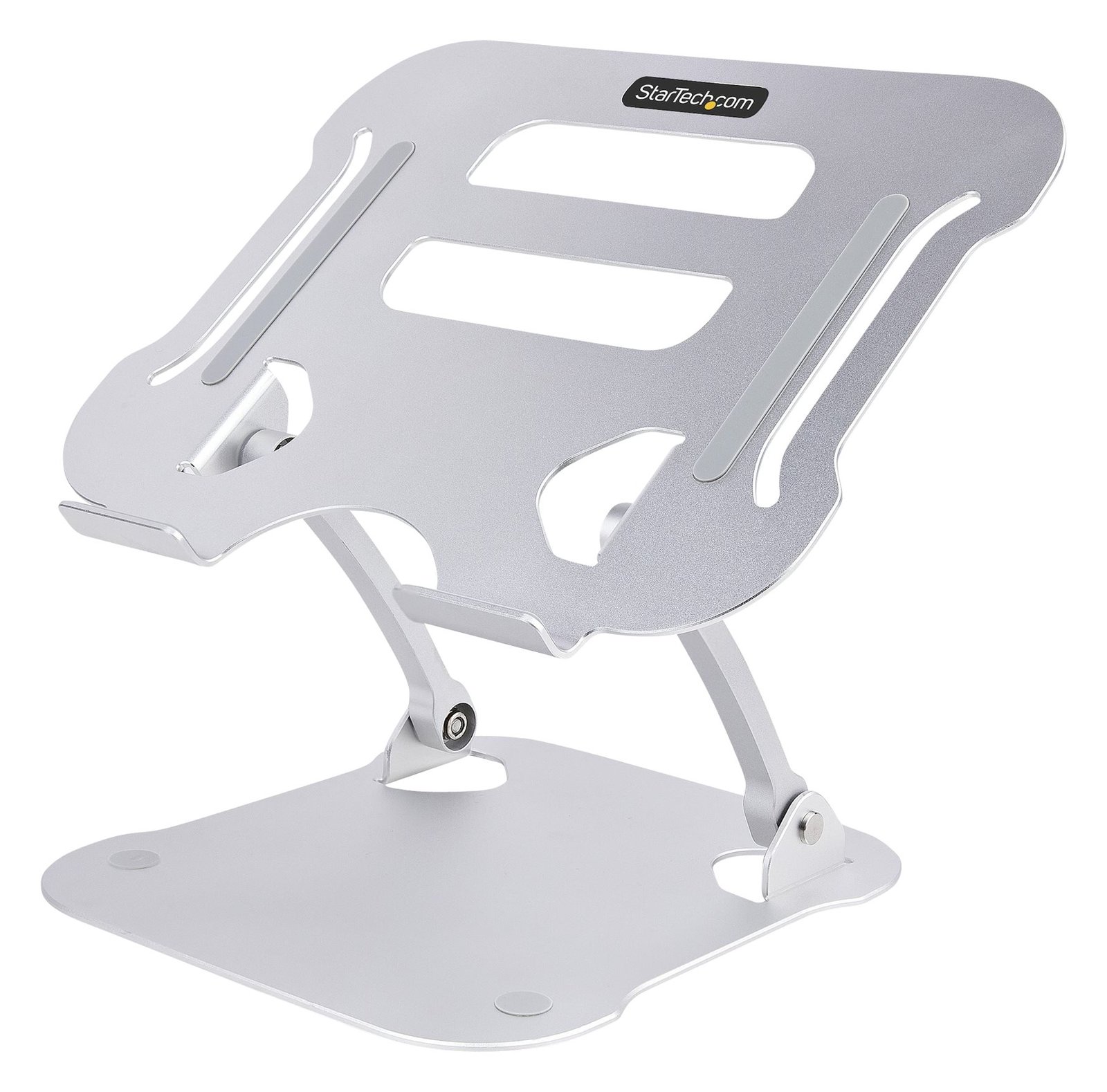 StarTech.com Laptop Stand for Desk, Ergonomic Laptop Stand Adjustable Height, Aluminum, Portable, Supports up to 22lb