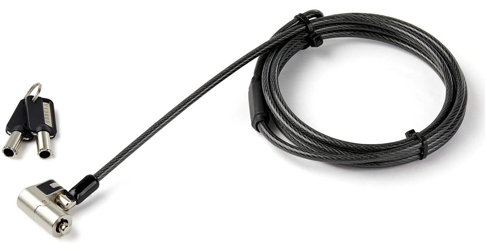 StarTech.com Laptopschloss mit 2m Kabel (mit Schlüssel, für K-Slot, Nano, Wedge Slot