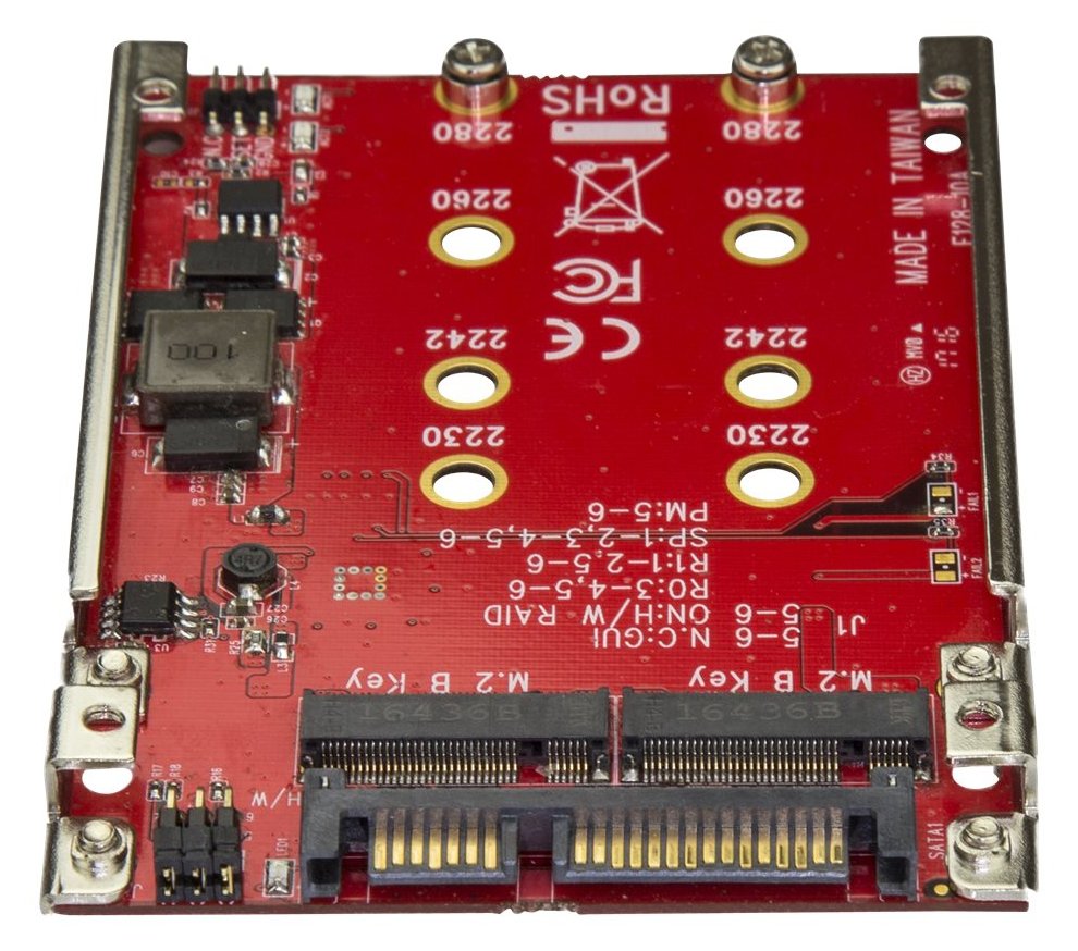 StarTech.com M.2 auf SATA Adapter - Dual Slot M.2 NGFF SSD Adapter für 2,5in Laufwerke - RAID