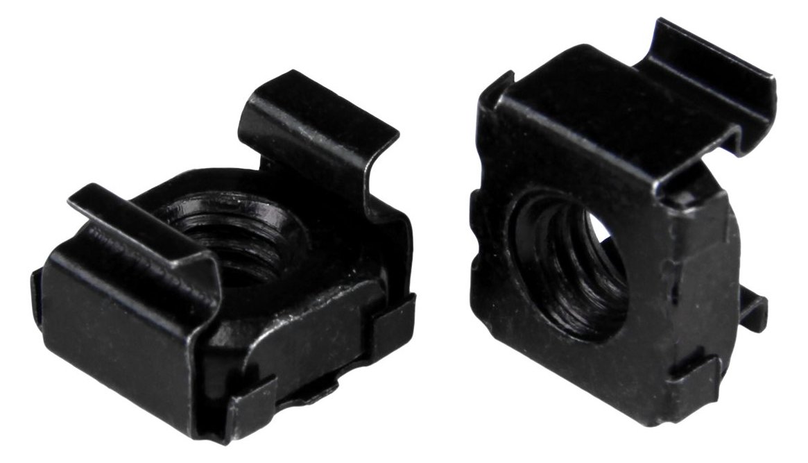 StarTech.com M6 Käfigmutter - 50er Pack - Schwarz - M6 Montagemutter für Server Rack und Serverschrank - Käfigmuttern