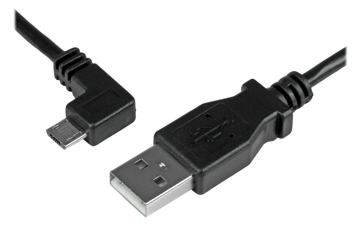 StarTech.com Micro USB Lade/Sync-Kabel - St/St - Micro USB linksgewinkelt - 1m - USB auf Micro USB Ladekabel