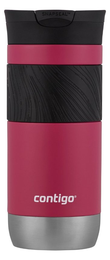 Contigo Thermobecher Byron 2.0 SNAPSEAL 470ml Dragon Fruit - Schwarz - Rot - Edelstahl - 6 h - 12 h - 470 ml - 83 mm