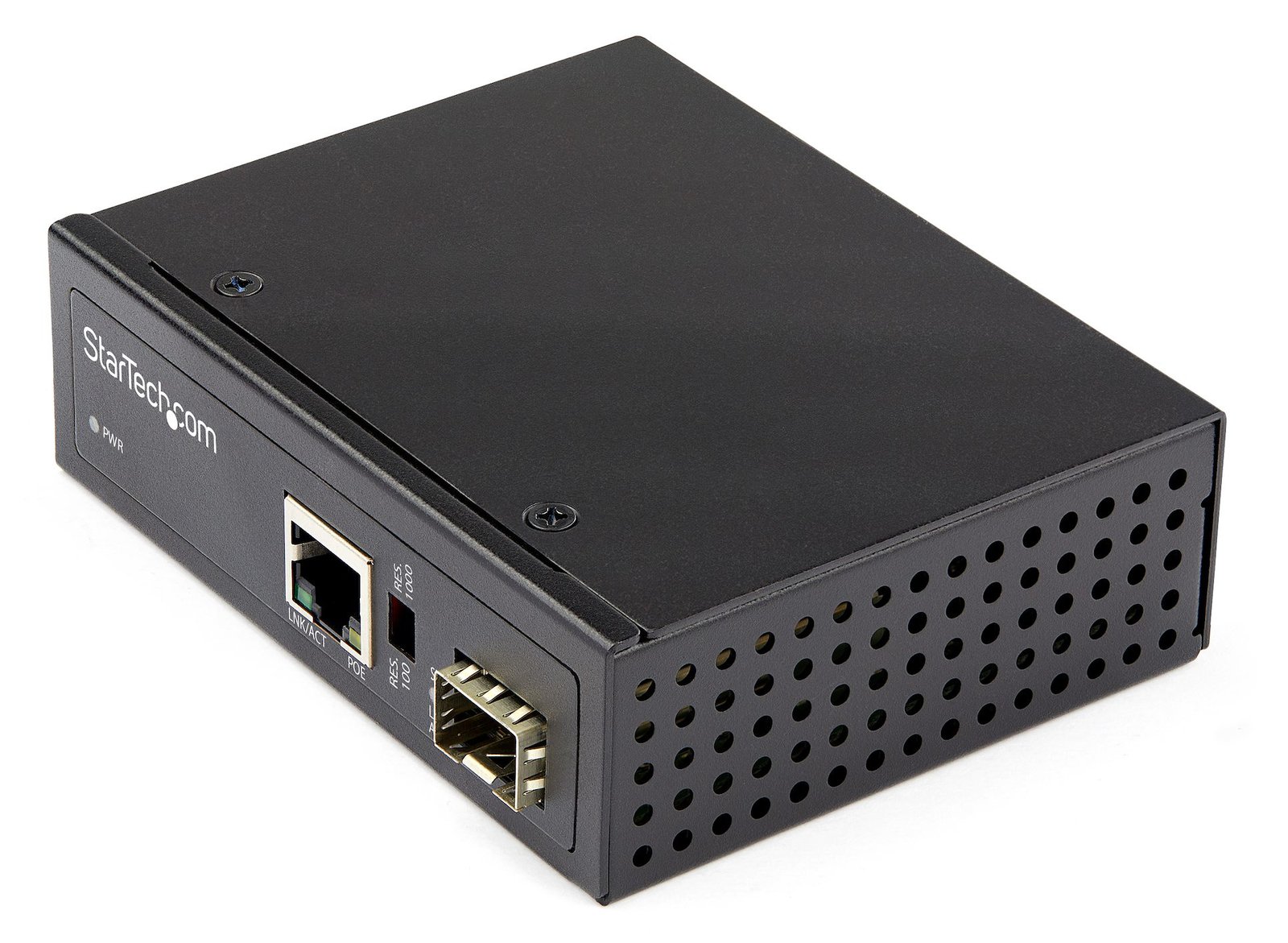 StarTech.com PoE + Industrial Media Converter 60W - Medienkonverter LWL Kupfer - Singlemode-/Multimode Glasfaser