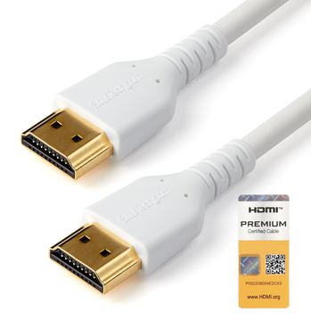 StarTech.com RHDMM1MPW HDMI Kabel (4K 60Hz, 1m, High Speed, HDMI 2.0, TPE- Kabel, mit Ethernet, robust von LumaTech