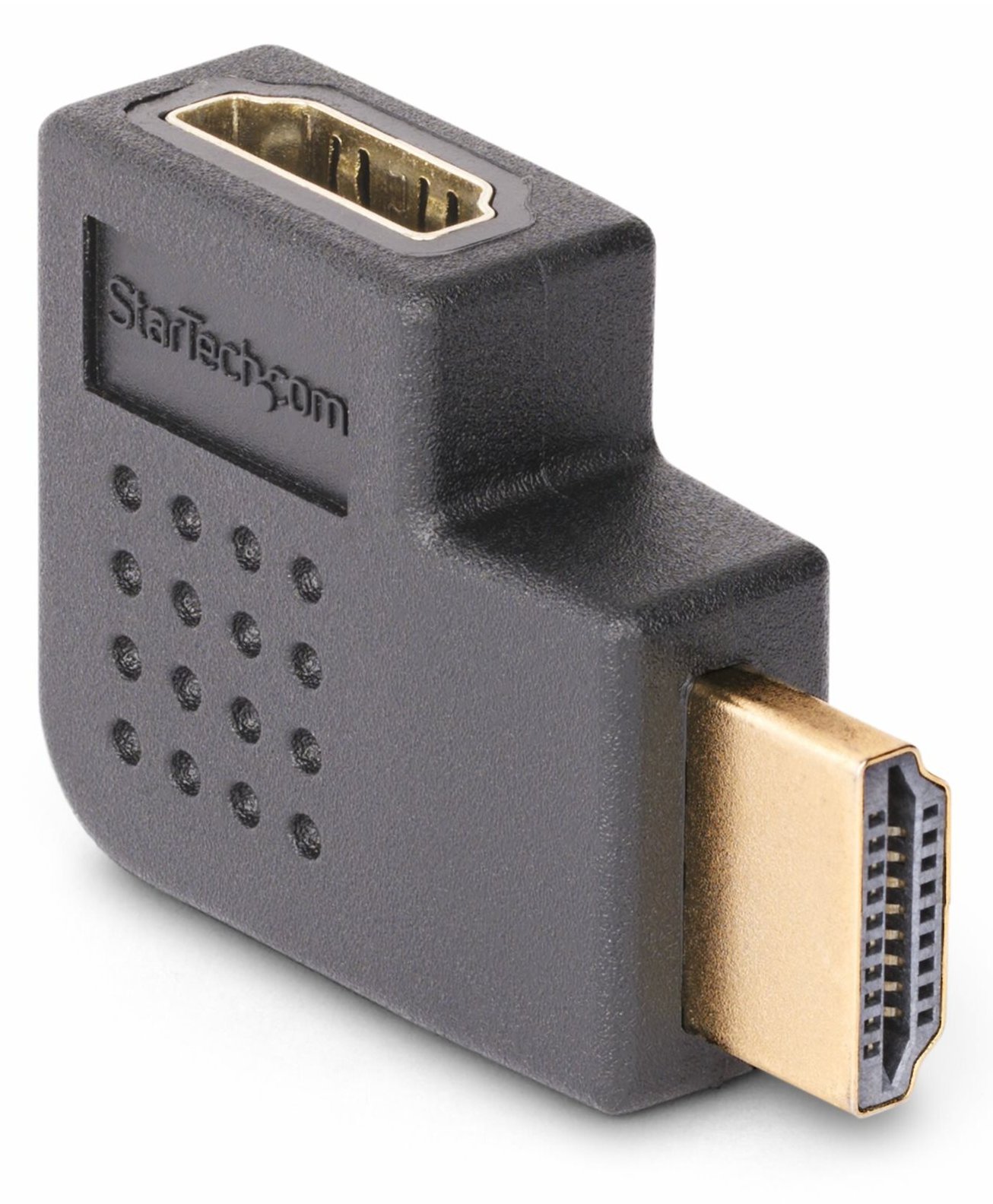 StarTech.com Right Angle HDMI 2.0 Adapter, 90-Degree HDMI Port Saver, M/F