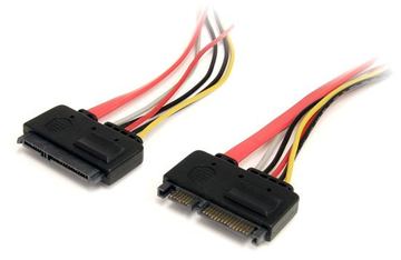 StarTech.com SATA Verlängerung 30cm - 22pin Kombikabel Stecker / Buchse - internes S-ATA Daten- Strom Verlängerungskabel von LumaTech