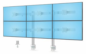 StarTech.com Six-Monitor Desk Mount w/ Crossbar, bis zu 32/8 kg - Befestigungskit - für 6 LCD-Displays von LumaTech
