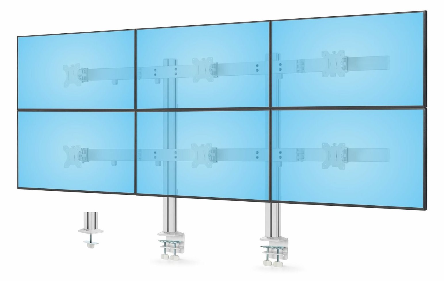 StarTech.com Six-Monitor Desk Mount w/ Crossbar, bis zu 32/8 kg - Befestigungskit - für 6 LCD-Displays