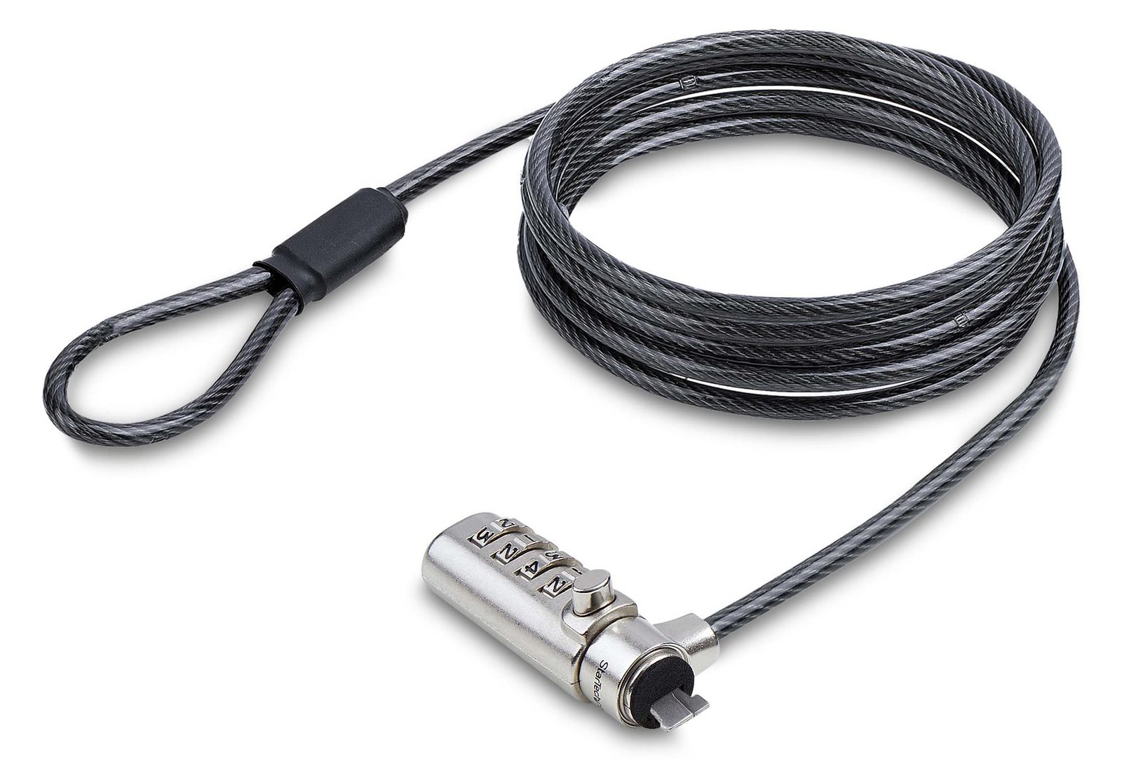 StarTech.com Slim Lock K-Slot Compatible, 6.6ft Combination Locking Cable