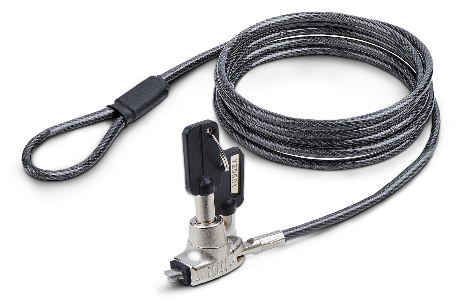 StarTech.com Slim Lock Noble Wedge Slot Compatible, 6.6ft Locking Cable - schwarz