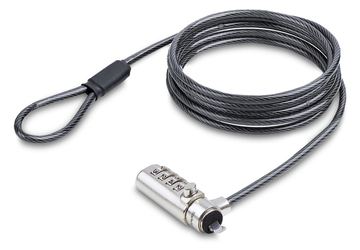 StarTech.com Slim Lock Noble Wedge Slot Compatible, 6.6ft Locking Cable - schwarz, silber von LumaTech