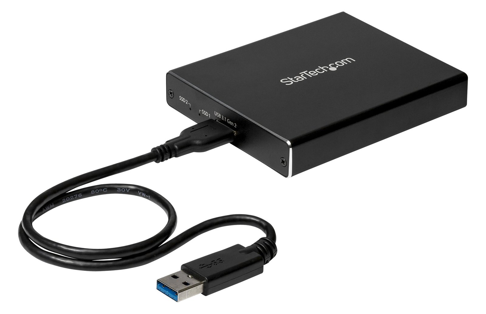 StarTech.com SSD Festplattengehäuse für zwei M.2 Festplatten - USB 3.1 Type C - USB C Kabel