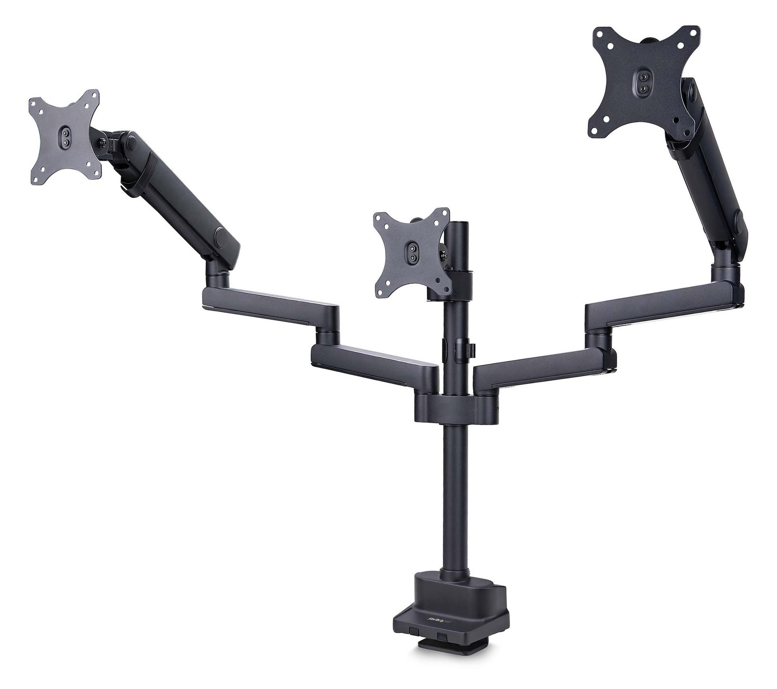 StarTech.com Triple Monitor Desk Mount For Up To Three 27in Screens, VESA 75x75/100x100, Tool-Less Arm Adjustments