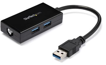 StarTech.com USB 3.0 auf Gigabit Netzwerk Adapter mit 2 Port USB Hub - Native Treiber-Unterstützung von LumaTech