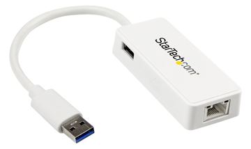 StarTech.com USB 3.0 SuperSpeed auf Gigabit Ethernet LAN Adapter mit USB Port - Weiß von LumaTech