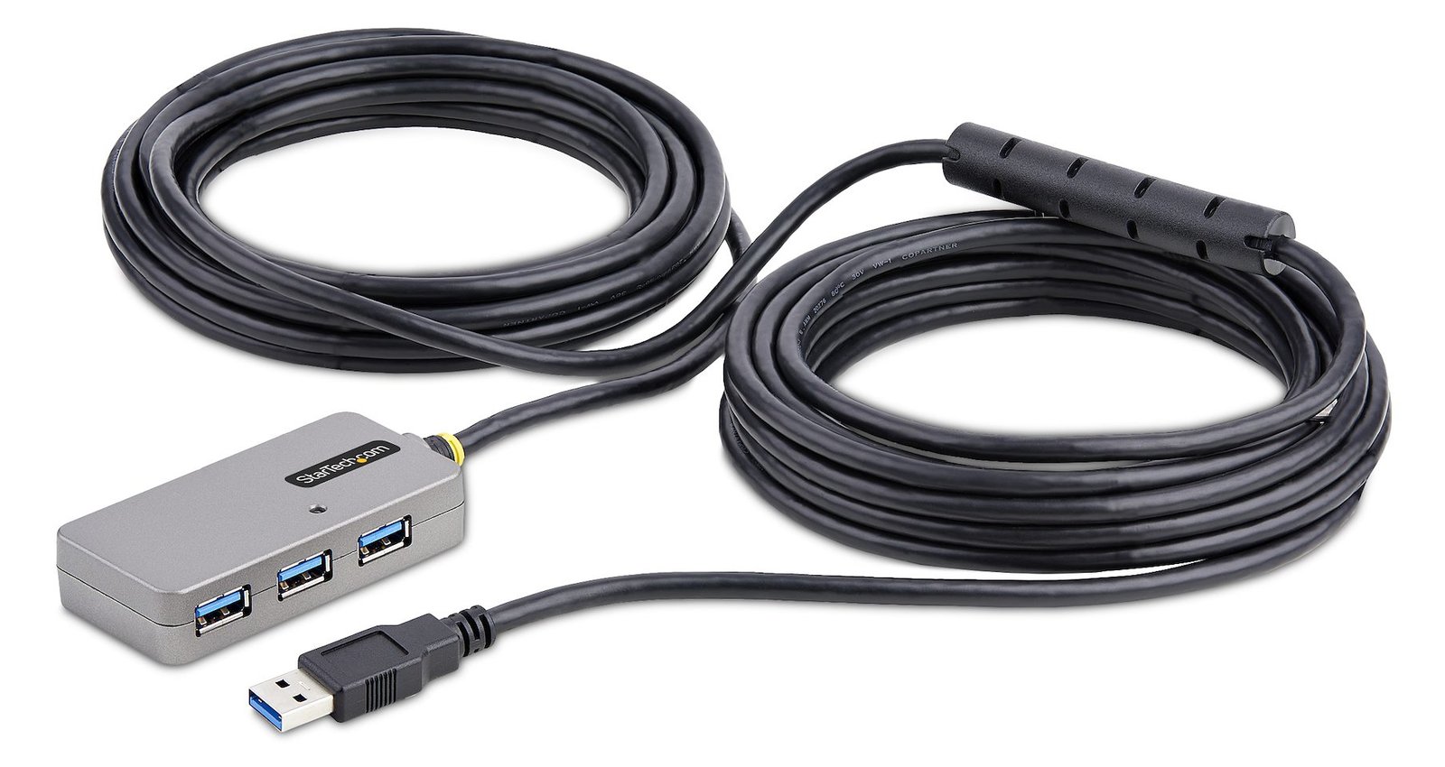 StarTech.com USB Extender Hub, 10m USB 3.0 Extension Cable with 4-Port USB Hub, Active/Bus Powered USB Repeater Cable
