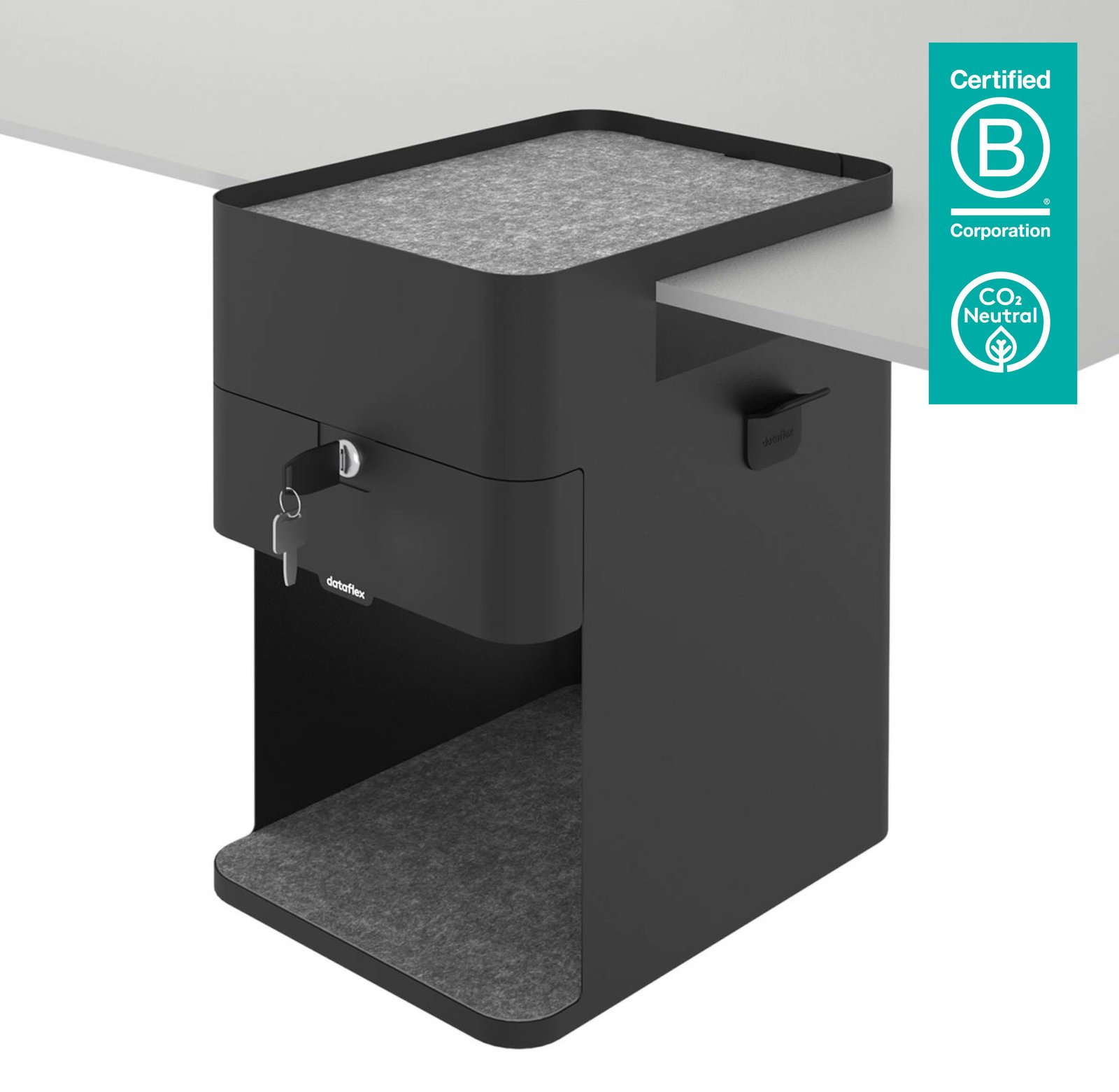 Dataflex Bento 500, 1 Schublade(n), Stahl, Schwarz, 1 Stück(e), 361 mm, 254 mm