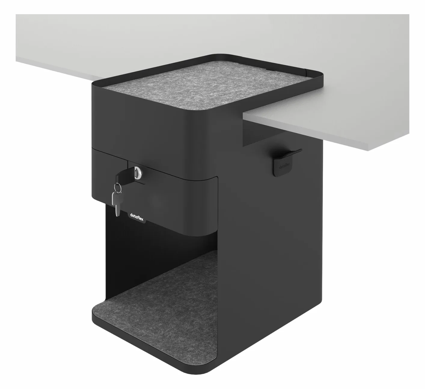 Dataflex Bento 500, 1 Schublade(n), Stahl, Schwarz, 1 Stück(e), 361 mm, 254 mm, Ansicht 4