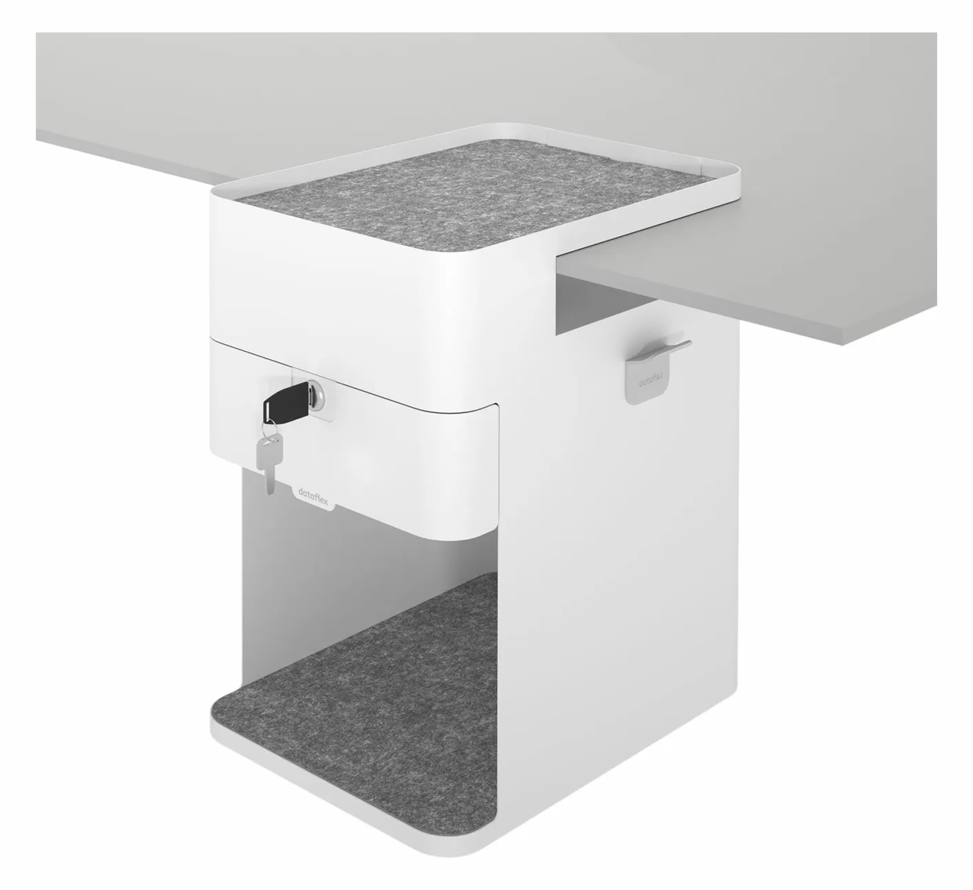 Dataflex Bento 500, 1 Schublade(n), Stahl, Weiß, 1 Stück(e), 361 mm, 254 mm, Ansicht 4