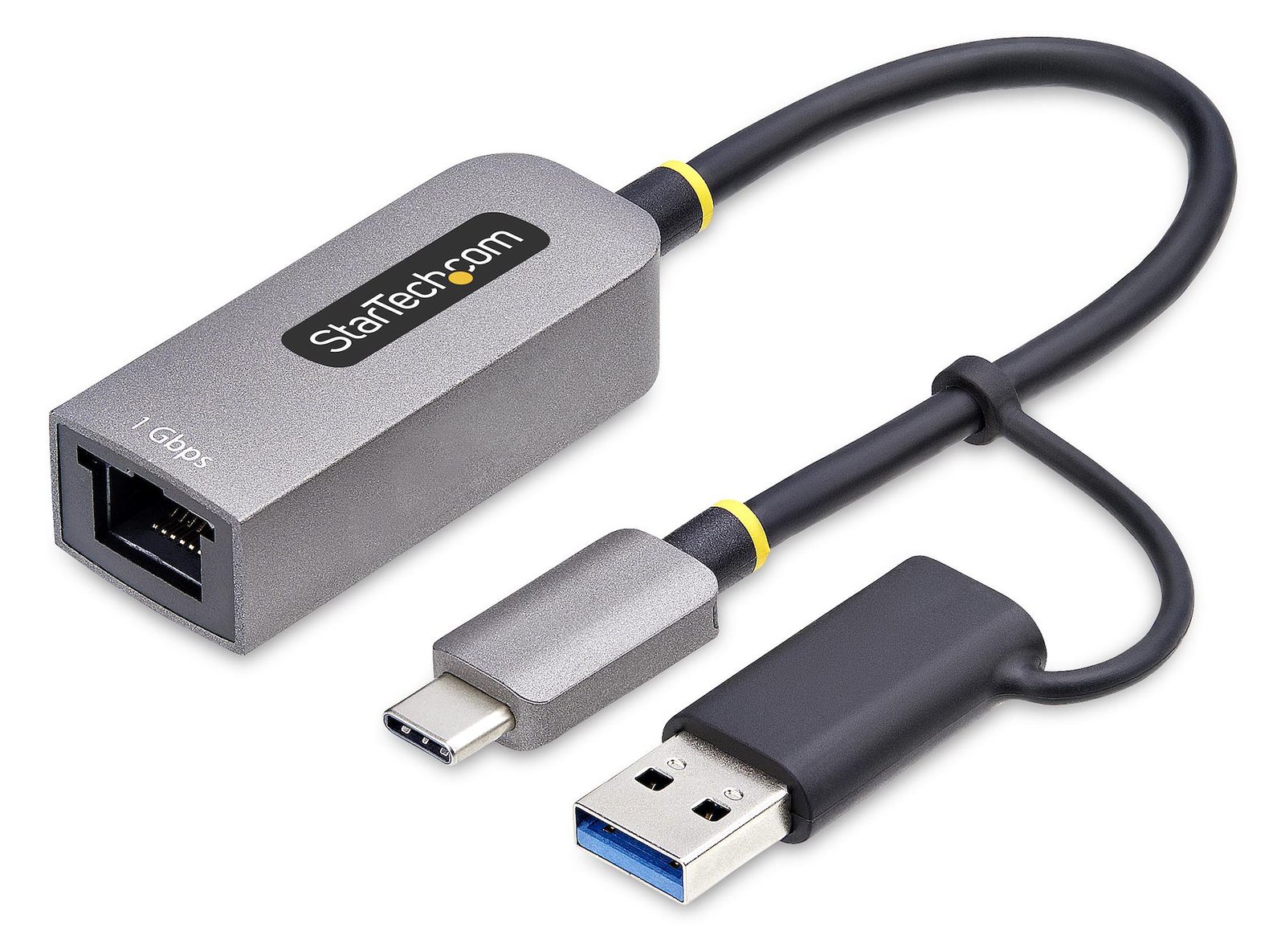 StarTech.com USB-C to Ethernet Adapter w/USB-A Adapter, Realtek RTL8153B