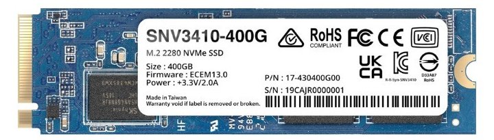 Synology SNV3410 - SSD - 400 GB - intern - M.2 2280 - PCIe 3.0 x4 (NVMe)