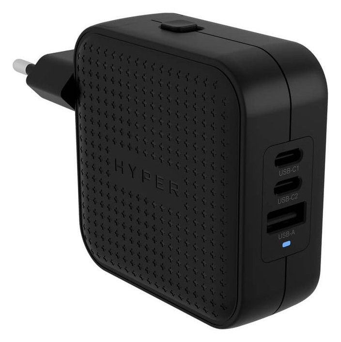 Targus HyperJuice - Netzteil - GaN - 70 Watt - Quick Charge 3.0, Power Delivery 3.0 + PPS - 3 Ausgabeanschlussstellen - Schwarz