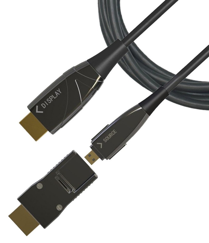 Techly Highspeed - HDMI-Kabel mit Ethernet - HDMI männlich zu mikro HDMI männlich - 10 m - Glasfaser - Schwarz