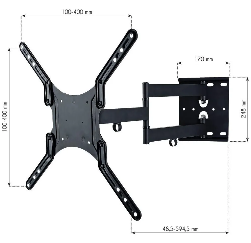 Techly Low Profile Universal LED300 - Befestigungskit (Schwenkarm-Wandhalterung), Ansicht 5