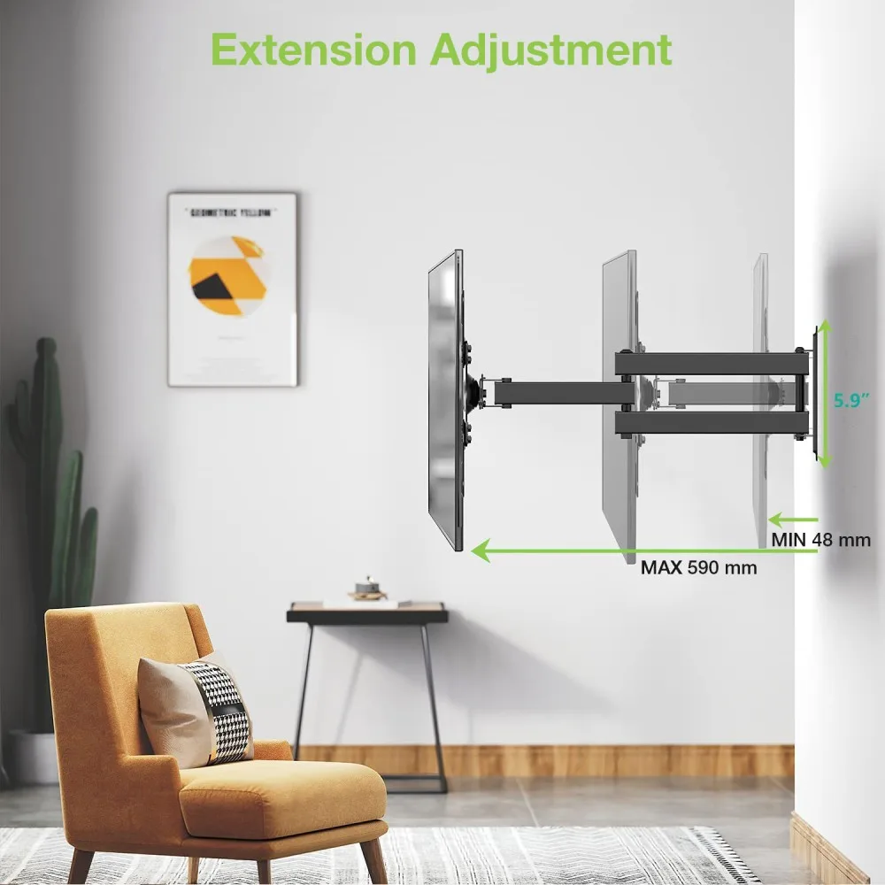 Techly Low Profile Universal LED300 - Befestigungskit (Schwenkarm-Wandhalterung), Ansicht 7