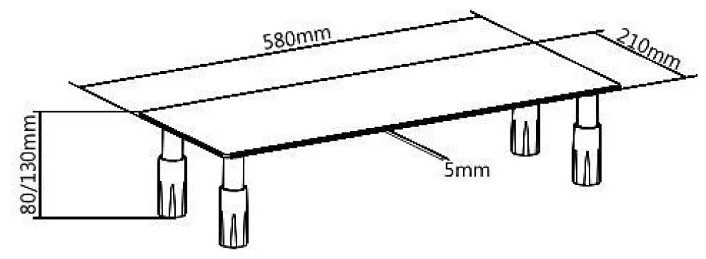 Techly Universal Ablagetisch aus Glas, 580 x 210 x 130 mm, Ansicht 4