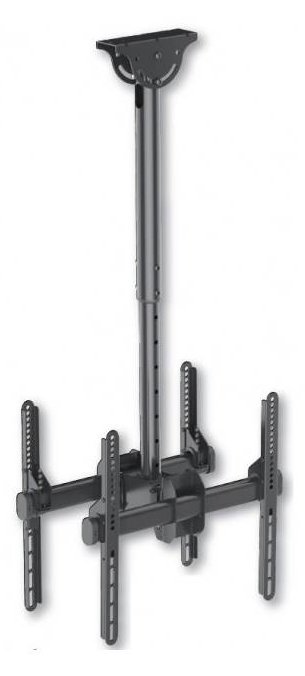 Techly Universal Ceiling Support - Klammer - für 2 LCD-Displays - Stahl - Schwarz - Bildschirmgröße: 81.3-139.7 cm