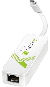 Techly USB 3.1 Typ C RJ45 10/100/1000 Adapter, weiß von LumaTech
