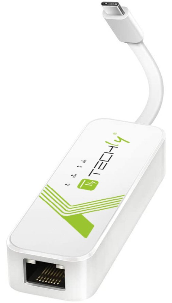 Techly USB 3.1 Typ C RJ45 10/100/1000 Adapter, weiß
