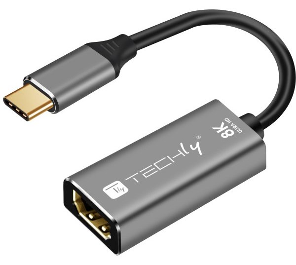 Techly USB-C 3.2 auf HDMI 2.1 Adapter 8Ka60Hz 15 cm