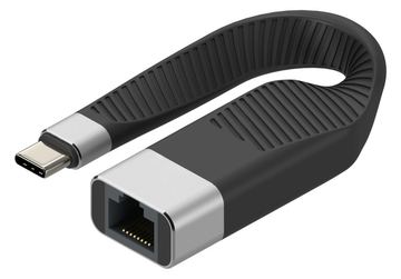 Techly USB-C Stecker auf RJ45-Buchse kurz flaches FPC Kabel von LumaTech