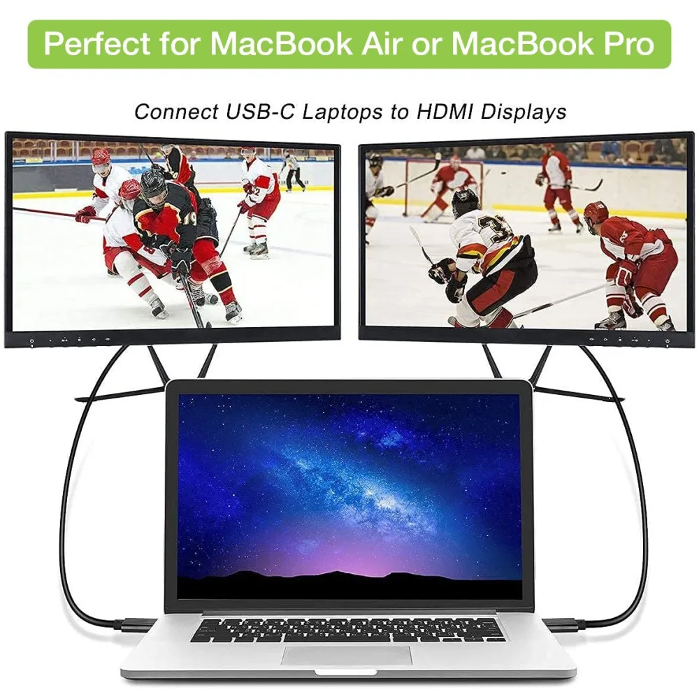Techly Video- / Audio- / Datenkabel - 24 pin USB-C männlich umkehrbar zu HDMI männlich, Ansicht 5