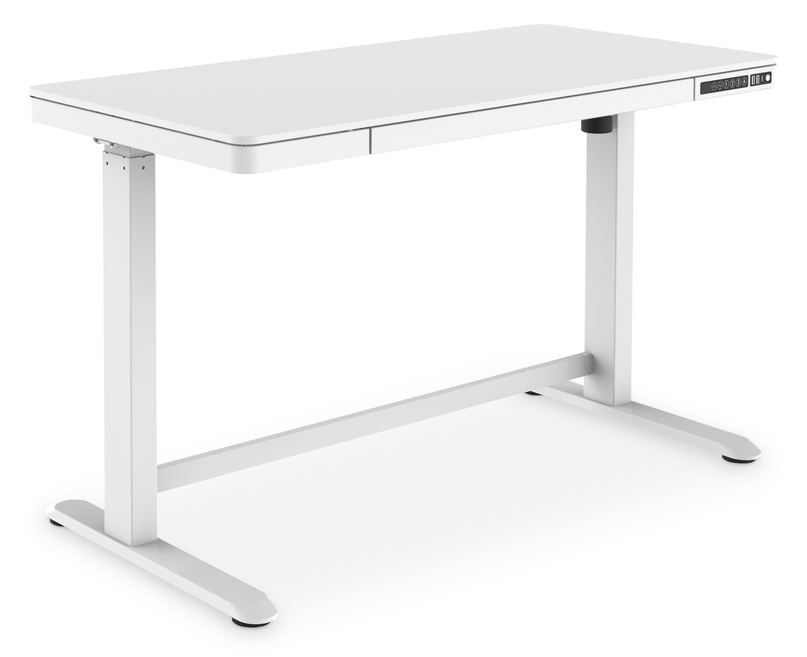 DIGITUS Elektrisch höhenverstellbarer Schreibtisch mit USB-Ladestation und Schublade