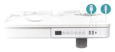 DIGITUS Elektrisch höhenverstellbarer Schreibtisch mit USB-Ladestation und Schublade, Ansicht 3