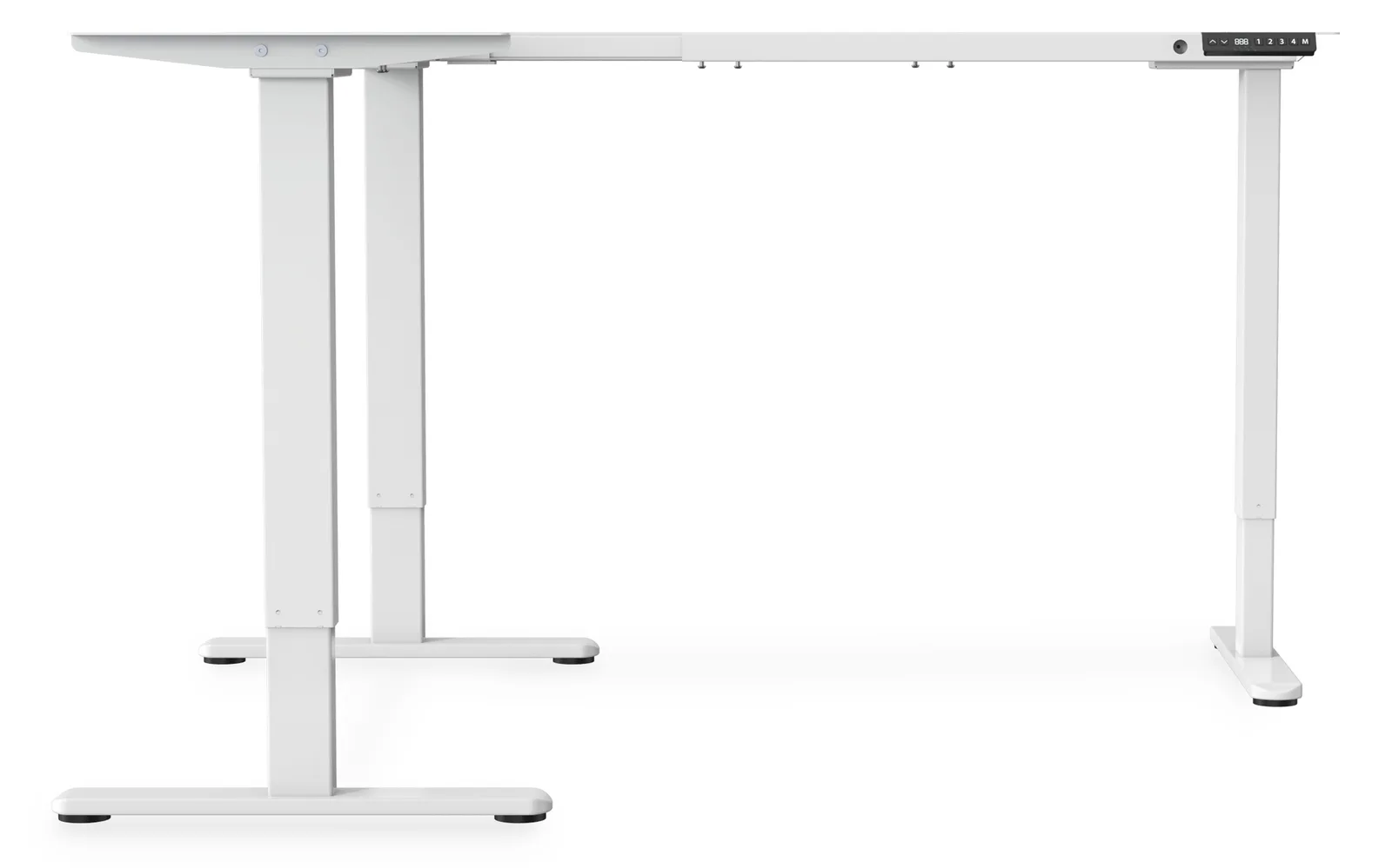 DIGITUS Elektrisch höhenverstellbares Tischgestell, 90° L-Form, Triple-Motor, 2-Stufen, Weiß, Ansicht 2
