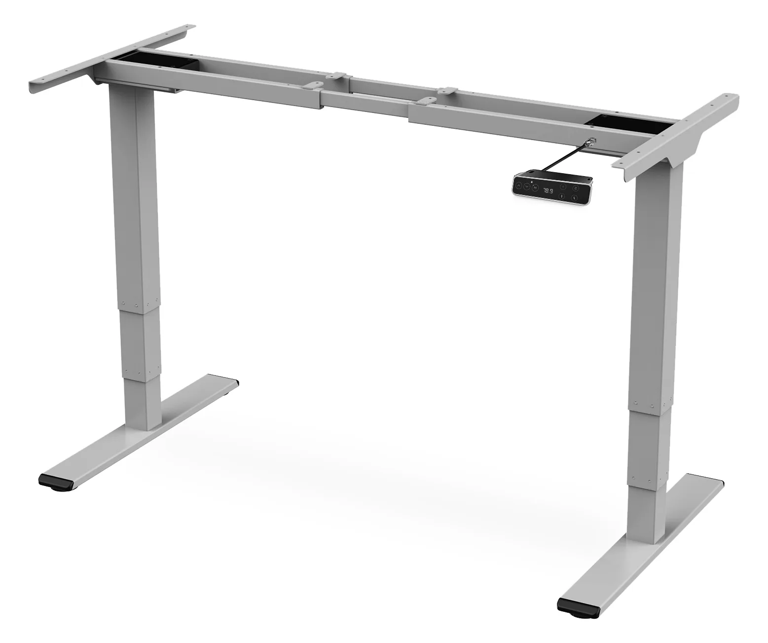 DIGITUS Elektrisch höhenverstellbares Tischgestell, Dual-Motor, 3-Stufen, Grau, Ansicht 2
