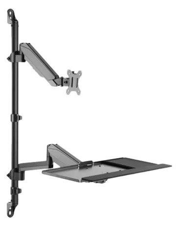 DIGITUS Flexibler Steh-/ Sitz-Arbeitsplatz zur Wandmontage, Single Monitor, Ansicht 2