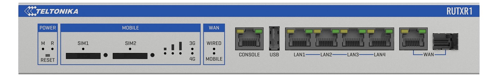 Teltonika RUTXR1 Enterprise Rack-Mountable SFP/LTE Router - Router - Kabellos