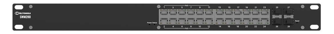 Teltonika SWM280 L2+ Managed Switch 24x total ETH 12x PoE 4x SFP Ports - - 1 - Switch - 1 Gbps