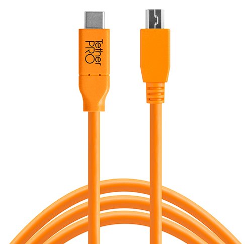 Tether Tools CUC2515-ORG - 4,6 m - USB C - Micro-USB B - USB 2.0 - 0,48 Gbit/s - Orange